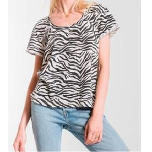 Z Supply Tops - Z Supply Beau Gauze Top Zebra Print - Size Medium